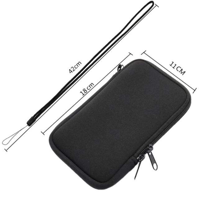 Bolsa de Neopreno para Celular com Compartimento para Acessórios e Fones de Ouvido