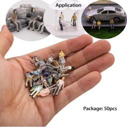Figuras Em Miniatura Modelo Pessoas, ho Construção De Trem Ferroviário, Arquitetura Cena Layout Diorama Kits, 50PCs, Escala 1:100 - Image 1