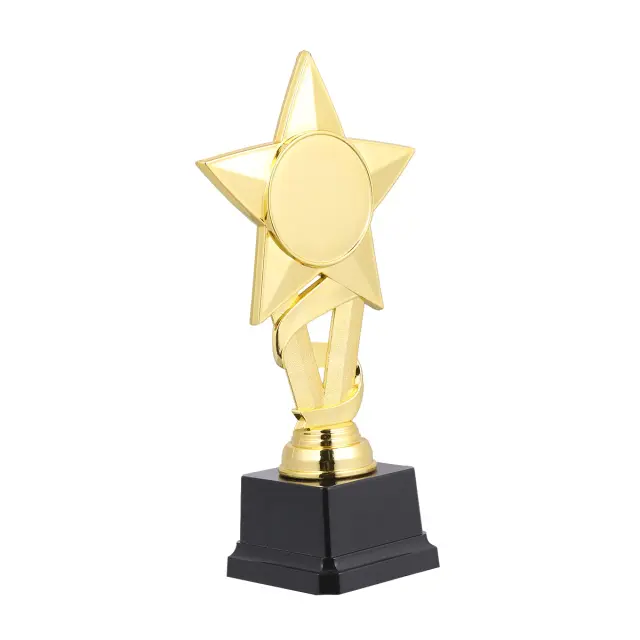 Fita Dourada para Troféus de Futebol - Prêmio de 25 cm com Estrela Decorativa para Festas