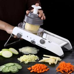 Slicer Mandoline Julienner Seguro Ajustável Lâminas Ralador De Legumes Em Aço Inoxidável Profissional Multi-função de Tomate Slicer - Image 2