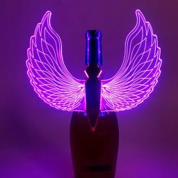 Recarregável LED Borboleta Asas, Champagne Garrafa Sparklers Luz, asas do anjo, incandescência Wine Cap Serviço, Strobe Baton, Topper Luz - Image 2