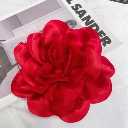 Alfinete grande para mulheres, broches de flor rosa, alfinetes de lapela, delicado e elegante, acessórios para roupas de seda - Image 3