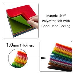 Feltro folhas de tecido para artesanato, quadrados macios e rígidos, cores sortidas, escolha, arte e DIY Project, 15x15cm, 40Pcs Pack - Image 2