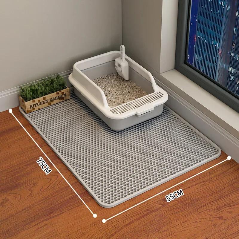Impermeável dupla camada pet litter mat, caixa de vaso sanitário gato, areia antiderrapante, laváveis suprimentos limpos - Image 1