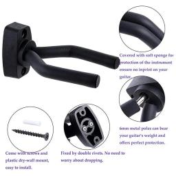 Suporte de parede para guitarra, gancho, antiderrapante, para ukulele, violino, baixo, acessórios para instrumentos, a0b9 - Image 5