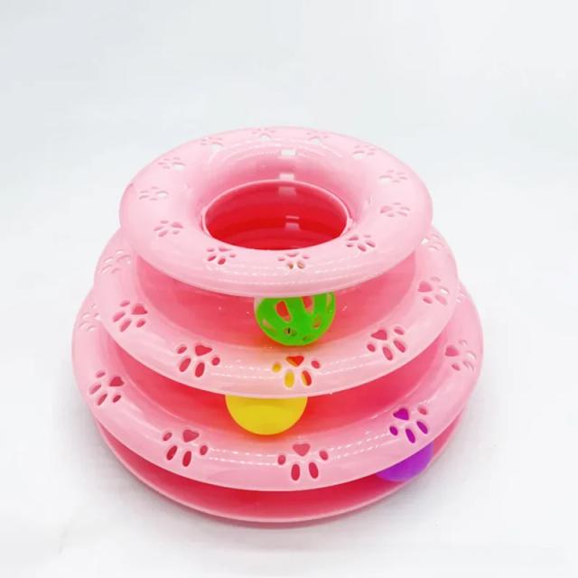 Roda Brinquedo Interativa para Gatinhos com Tripla Camada e Quatro Níveis de Diversão em Atacado