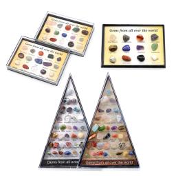 Caixa da coleção Minerais do Mundo, Espécime de cristal, Amostras de minério, Pedra Natural, Pedras preciosas brutas colecionáveis, Presente, 12, 15, 36 Pcs, Conjunto - Image 1