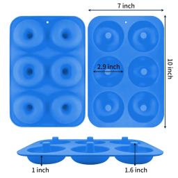 Non Stick Silicone Donut Mold, Mini Cupcake Mold, Resistente ao calor, 6 Donuts, Produto comestível, Silicone Bagels Pan for Baking - Image 5