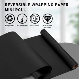 Rolo de papel kraft preto para embrulho, embalagem em movimento, ambiental, pintura, bricolage, flores e presentes - Image 5