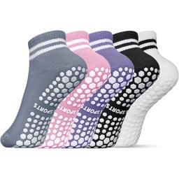 Meias Grip para mulheres, antiderrapante, listras duplas, meias para Pilates, ioga, treino, balé, meias atléticas - Image 1