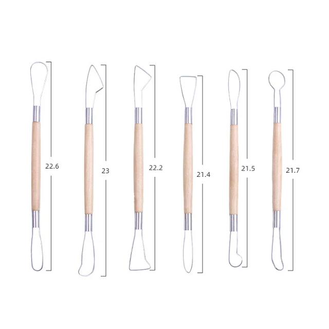 Kit de Ferramentas para Escultura em Argila e Cerâmica - 6 Peças para Arte e Artesanato