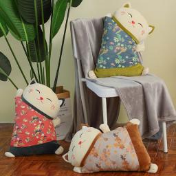 Travesseiro de gato da sorte estilo japonês, decoração de casa, sofá, costas, escritório, assento, cintura, macio, pelúcia, boneca, presente - Image 1
