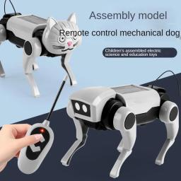 Diy montagem cão rc robô de controle remoto brinquedo mecânico ciência ensino montagem modelo conjunto elétrico brinquedos para meninos crianças presentes - Image 5