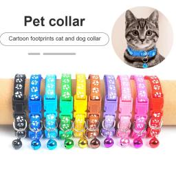 Bonito Bell Collar colorido com fivela ajustável, Pet Supplies, pegada, coleira de gatinho personalizado, cão pequeno Acessório, 1pc - Image 1