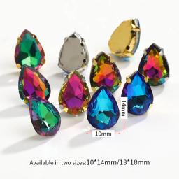 10pc glitter gota de cristal strass mão costurar em pedras de vidro ornamento contas de diamante para o vestido diy artesanato garra broca acessórios - Image 2