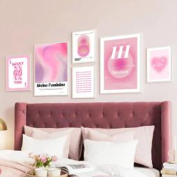 Pink Angel Number Poster e Prints, Flower Making Exhibition Gallery, Wall Art, Canvas Painting, Pictures for Living Room Decor - Image 2