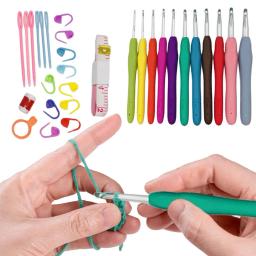 Ganchos coloridos de crochê com estojo, Kit de agulhas de tricô, alça ergonômica, presentes para mamãe e vovó - Image 5