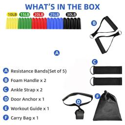 Corda de tensão multifuncional para fitness, 5 tubos, elástica, pedal de ioga, faixa de resistência, corda de tensão para alongamento, treinamento de abdômen - Image 6