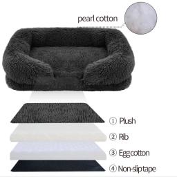 Cama grande cachorro, anel de pelúcia, cachorro, esteiras de dormir no chão, sofá, canil colchão, pet fornecimentos, inverno - Image 5