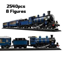 O Orient Express Train Blocos de Construção para Crianças, Tijolos modelo locomotiva de luxo, Brinquedos de Natal MOC 21344 - Image 1