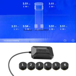 Sistema de Monitoramento de Pressão dos Pneus, USB, Android, 6, 8, 12 rodas, TPMS para rádio do carro, DVD Player, Pneu Sobressalente, Sensor Interno e Externo - Image 2