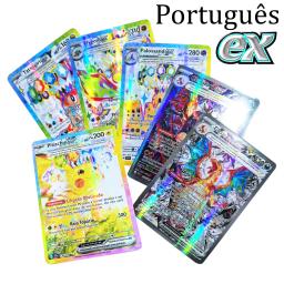 100 peças cartas pokémon portuguesas terastal pikachu vstar vmax gx carta arco-íris arceus brilhante charizard cartão comercial brinquedo infantil - Image 1