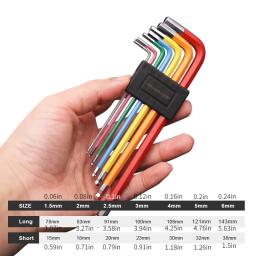 7 pçs bicicleta hex ferramenta mtb kit de ferramentas reparo da bicicleta estrada colorido hexágono chave plana bola abertura chave 1.5/2/2.5/3/4/5/6mm - Image 6