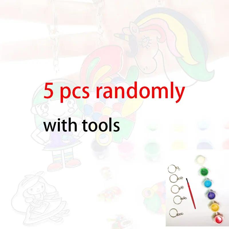 Kit de Pintura Suncatcher para Crianças, Window Art, Artesanato Atividades, Idéias, Presentes de Aniversário, DIY Make Own Chaveiro, Cartoon Toys for Kids, 5Pcs - Image 1