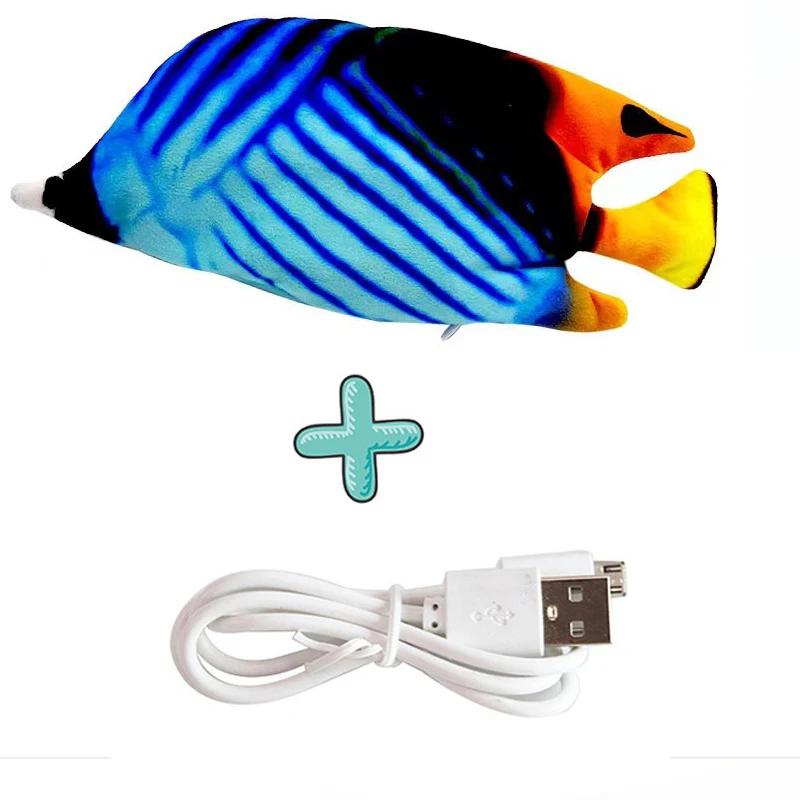 Gato carregador usb brinquedo peixe interativo elétrico floppy peixe gato brinquedo realista animais de estimação gatos mastigar mordida brinquedos suprimentos para animais de estimação gatos brinquedo do cão - Image 1