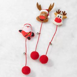 Brinquedo do gato do luxuoso do Natal com sino, Bastões interativos do animal de estimação, Tease bonito, Santa dos desenhos animados, Decoração da árvore do Natal, Ano novo - Image 3