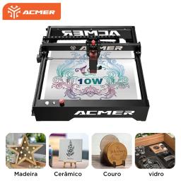 Máquina de corte e gravação a laser ACMER P1 10W escultura em metal madeira acrílico gravador a laser para entusiastas artesanais suporte WIFI - Image 1