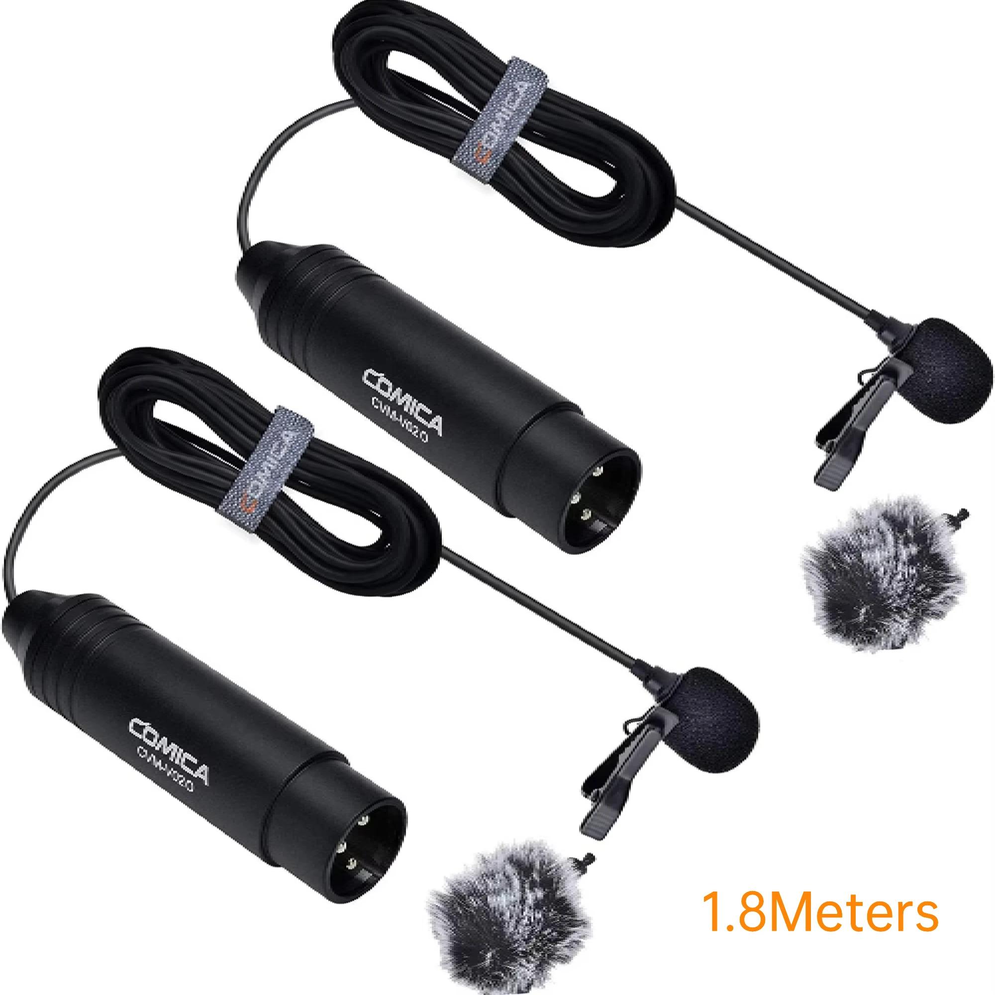 Microfone de lapela XLR, microfone de lapela Comica CVM-V02 omnidirecional de 3 pinos para câmeras de vídeo Canon Sony Panasonic Zoom H4n H5 H6n Gravadores Tascam DR-40 DR-60D DR-70D DR-100 - Image 1
