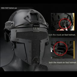 Máscara facial completa malha de aço respirável tático paintball tiro máscaras de combate acessórios de caça uso com capacete rápido - Image 6