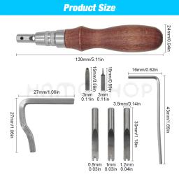 Costura ajustável profissional e entalho artesanato de couro vinco, aparador multifuncional, ferramentas artesanais, DIY, 7 em 1 - Image 2