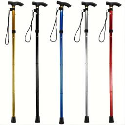 Bastão dobrável com ponta de borracha e altura ajustável, perfeito para caminhadas, trekking e viagens - Image 1