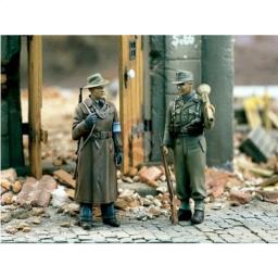 Resina figura modelo kit diecast cena, brinquedo DIY membro modelagem, 2 figuras, 1:35 Diorama - Image 1