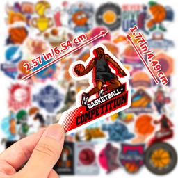 Adesivos elegantes para basquete, adesivos esportivos impermeáveis, para bagagem, laptop, scooter, garrafa de água, 50pcs - Image 4