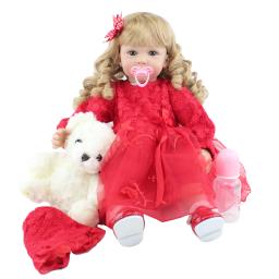 Bzdoll 60cm silicone macio reborn loira cabelo longo criança boneca viny princesa boneca linda menina presente de aniversário jogar casa brinquedo - Image 5