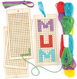 Conjunto De Marcador De Bordado Cruz De Madeira, Estrela Pendurada, Artesanal, Pintura Infantil, Artesanato De Natal, DIY - Image 6