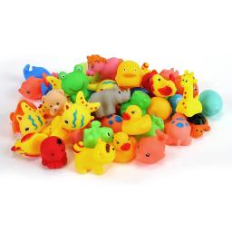 Brinquedos de natação de borracha colorida e macia, 13 pcs, animais bonitos, flutuando, som, brinquedo do banho do bebê, gyh - Image 5
