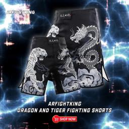 Shorts de boxe Bjj-mma para adultos e jovens, artes marciais ginásio roupas, kick boxing calças, tigre dragão - Image 3