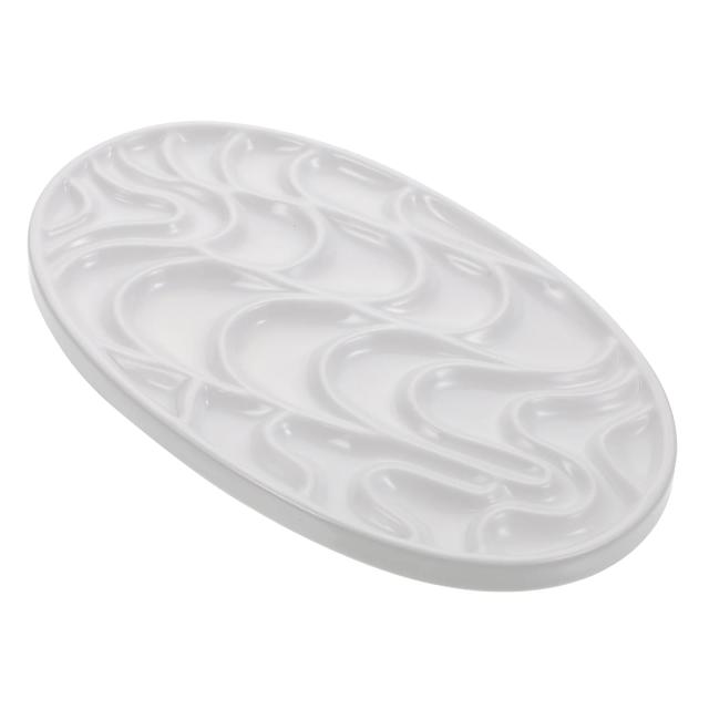 Paleta Oval de Porcelana para Mistura de Cores, Ideal para Pintura e Maquiagem Infantil