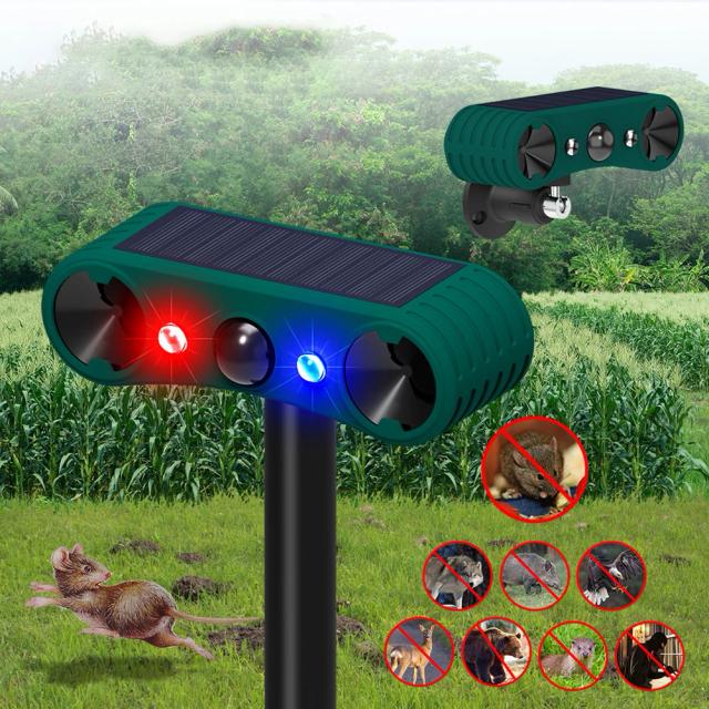 Repelente Solar Ultra-Sônico para Animais com 5 Engrenagens - Sistema Eficaz para Proteção de Gramados e Agricultura contra Veados