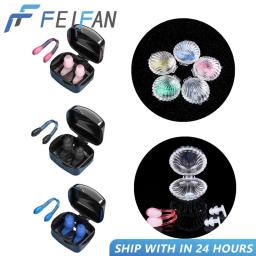Tampões de silicone macio, estojo de clipe de nariz, protetor, impermeável, prevenção de ruído, plugue de ouvido, adulto, crianças, nadar, mergulhar, suprimentos - Image 1