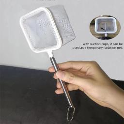 Aquarium Square Fishing Net com ventosa Cabo longo extensível, Equipamento de pesca para pegar peixes, tanque de camarão, suprimentos limpos - Image 1