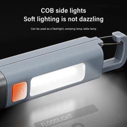 Nova lanterna led portátil xiaomi recarregável usb com gancho zoomable tocha acampamento ao ar livre caminhadas lanterna de emergência de longo alcance - Image 4