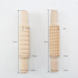 Em relevo Polymer Clay Cerâmica Cerâmica Cerâmica Arte, Rolo Rod Textura Rolling Pin, DIY Baking Tool, Textura De Madeira, Padrão Pressionado - Image 5