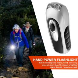 Manivela lanterna auto carregamento para acampamento 3 led prevenção de desastres brilhante led iluminação de acampamento à prova dwaterproof água - Image 6