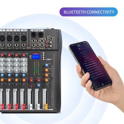 Mixer De Áudio Profissional, 6 Canais, Equipamento De Música DJ Para Palco, Gravação De Estúdio Em Casa, KTV, Console De Canto, Mixer Som, DJ - Image 5