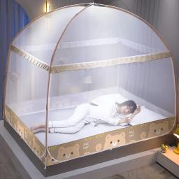 Mosquiteiro Yurt dobrável com suporte, barraca de cama para dormitório estudantil, dossel individual e duplo, instalação gratuita - Image 6